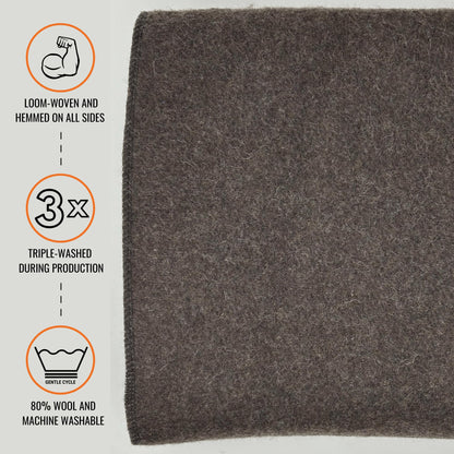 Arcturus Military Wool Blanket - Warm, Thick, Washable - Great for Outdoors, Camping, Stadium Blanket, Picnics, Travel - Car & Bushcraft Survival Kits
