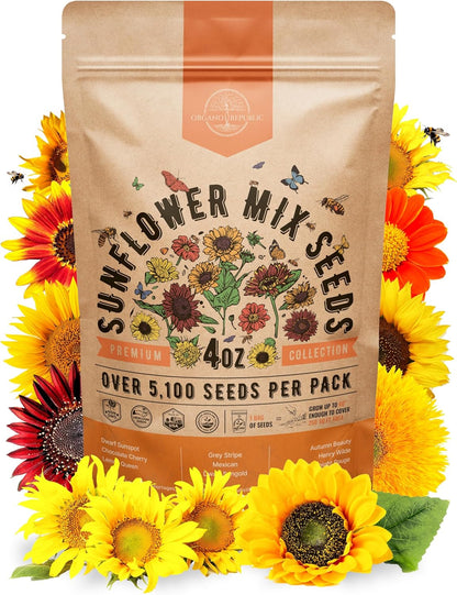 Marigold Seeds Pack 1 oz - Over 9,250 Non-GMO Heirloom Marigold Seeds for Planting Indoor & Outdoor Gardening, Flower Seed for Planting Home and Garden, Flowers Seed in Individual Packet