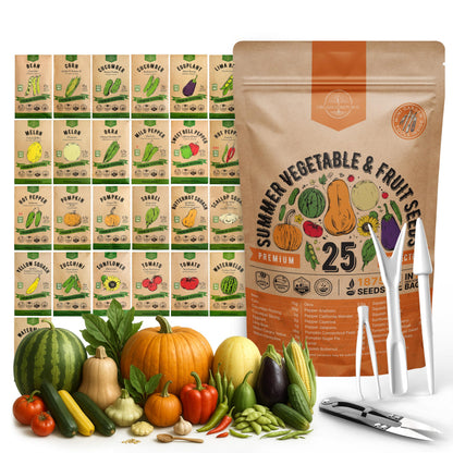 Organo Republic 25 Winter Vegetable & Green Seeds Variety Pack for Outdoors & Indoor Home Gardening 27670+ Non-GMO Heirloom Seeds: Broccoli Beet Carrot Collard Lettuce Radish Spinach Pea Kohlrabi