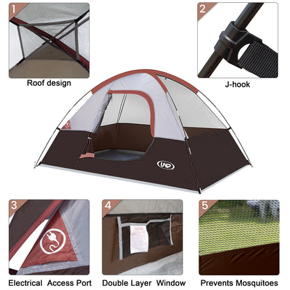 Camping Tent 2 Person, Waterproof Windproof Tent with Rainfly Easy Set up-Portable Dome Tents for Camping…