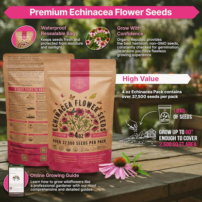 Marigold Seeds Pack 1 oz - Over 9,250 Non-GMO Heirloom Marigold Seeds for Planting Indoor & Outdoor Gardening, Flower Seed for Planting Home and Garden, Flowers Seed in Individual Packet
