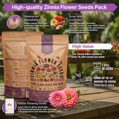 Marigold Seeds Pack 1 oz - Over 9,250 Non-GMO Heirloom Marigold Seeds for Planting Indoor & Outdoor Gardening, Flower Seed for Planting Home and Garden, Flowers Seed in Individual Packet