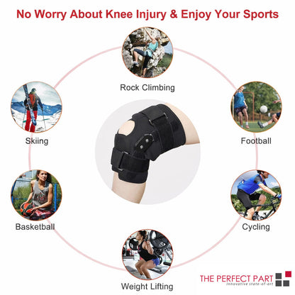 Knee Brace Compression Sleeve Hinged Joint Support Open Patella Stabilizer Wrap