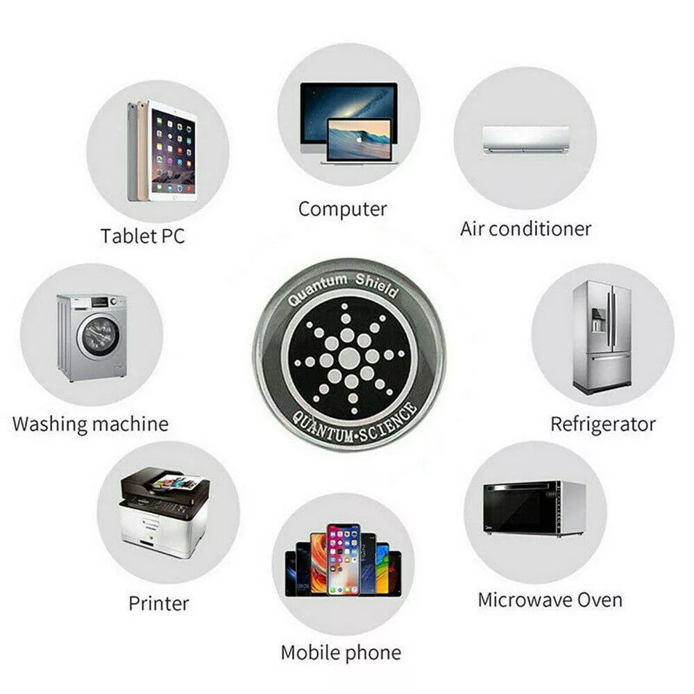 Quantum Anti Radiation Shield 5G EMF Protection - Phones Laptops - 12 Stickers